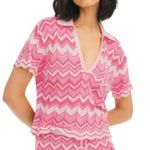 NWT Allison Chevron Knit Pullover β Lightweight Viscose Top, Size S Pink Photo 0