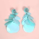 NEW Party Time! Turquoise Disc Drop & Rhinestone Dangly Earrings Funtastic1 Blue Photo 1
