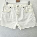 Reformation  Charlie High Rise Denim Jean Shorts Raw‎ Hem White New Size 31 Photo 3