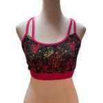Gaiam Pink, Black, Gray & Neon Yellow Low Impact Sports Bra Size Medium Photo 0