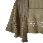 Vintage Y2K Crochet Knit Crop Cardigan Shrug Boho Hippie Festival Size Small Tan Photo 1
