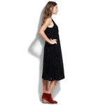 Madewell  Broadway & Broome Velvet Midi Dress Black Textured Size 0 Witchy Goth Photo 2