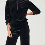 Russ black velour 80’s vintage everyday outfit winter cozy Size L Photo 0