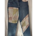BP . Quilt Patchwork Tapered High Rise Denim Blue Jeans Size 29 NWT Photo 2