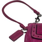 Coach Vintage 90ās: ā Suede Turnlock Wristlet Bag ā Magenta + Silver Hardware ā Photo 4