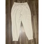 Old Navy Active Powersoft Jogger Pants L Cream High Rise Pockets Ribbed Co Dry Photo 5