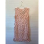 Ming Wang  Battenberg Pink Floral Lace Sheath Dress Photo 7