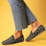 Toms  Darcy Sunburst 10016797 Black/Gray Canvas Fabric Flats Loafer sz 6 Photo 0