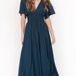 Baltic Born NWT  Verona Smocked Flutter Sleeve Maxi Dress XL Topaz (Dark Teal) Photo 0