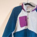 Stoic Teal Cream Colorblock High Pile Fleece Jacket Womens L Gorpcore Cozycore Blue Size L Photo 7