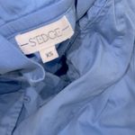 Edge S’ Blue Tiered Puff Sleeve Sundress size xsmall with pockets cotton fabric Photo 5