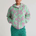 Wild Fable  Unisex Mint Green Floral Quilted Puffer Jacket Cozy Trendy Size L Photo 0