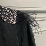 Boston Proper  Feather Studded Tee Size XS Black Jeweled Photo 2