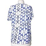 Rebecca Taylor  blue white linen printed top sz S Photo 1