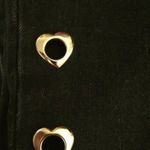 ZARA Black Denim Jeans with Gold Heart Grommets 6 Photo 1