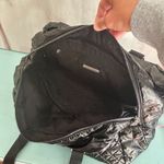 Steve Madden  Black Large Quilted Tote Weekender Shoulder Bag Canvas Handles Photo 4