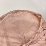 Gilly Hicks Small Lace Crop Top Blush Pink Corset V Neck Tie Up Lace Up Mauve Photo 3