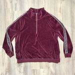 Fabletics  Burgundy Velour Jacket Quarter Zip Athletic Sweatshirt Size 2XL XXL Photo 0