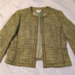 Talbots  Green Cropped Tweed Blazer Italian Fabric Sz 14 Photo 2