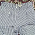 Raven + Lily Raven Lily straight wide leg high waist cotton summer pants blue white stripe L Photo 3