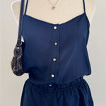 Collective Concepts  Navy Blue Buttoned Casual Romper (NWT) Photo 0