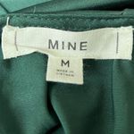 Mine Shirt Women Medium Green Satin Blouse Neutral Preppy Office Casual Bohemian Photo 5