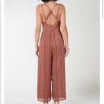 Molly Bracken  Geo Print Strappy Retro Rust Jumpsuit NWT Photo 1
