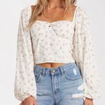 Billabong Love Somebody White Floral Blouse Top Salt Crystal Size S NWT Photo 1