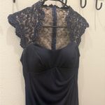 XScape  Navy Lace Maxi Dress Photo 5