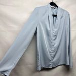 Suzy Shier  Button Front Women's Blue Top Size Medium Office Career Wear Photo 4