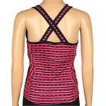 Athleta dark pink and black striped tank top with criss-cross back. Medium. EUC Photo 7