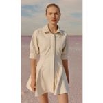 Aje Claire Pearl Mini Dress Faux Leather Ivory Cream Ecru White Size 8 Photo 14