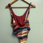 Colorful Striped Women’s One Piece Swimsuit Red Size undefined Photo 3