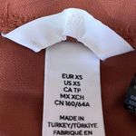 H&M  Gusset Panel Brown Ruched Ruffle Draped Jersey Midi Straight Pencil Skirt XS Photo 3