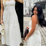 ZARA NWT ZW COLLECTION FRAYED JACQUARD Balloon hem MIDI DRESS SIZE L Photo 4