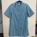 Closed denim krysten button down short sleeve collared shirt dress S Blue Photo 7