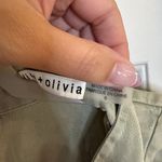 Alice + Olivia Leonarda Jumpsuit Cropped Belted Linen Blend Light Green Size 6 Photo 4