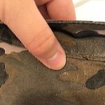 Storia  Brown Black Tan Camo Camouflage Short Sleeve Tie Button Down Crop Top M Photo 10