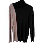 Chico's  ECOVERO‎ Neutral Colorblock Turtleneck Sweater Black Tan Size XXL Photo 3