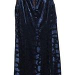 T Tahari Womens Bodycon Dress Blue Burnout Cut Out Velour Sleeveless Sexy Zip M Photo 0