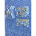 Elegant Oriental Hair Accessory Set – 5 PCS Gold Tone Crown Tiara Pearl New Blue Photo 2