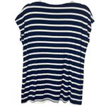PINK BLUSH Navy & Cream Striped Cap Sleeve Top, Medium Photo 2