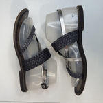 Freebird by Steven 38 US 7 Sea Sandal Braided Leather Strappy Black Silver Photo 3