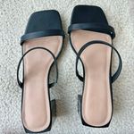 Forever 21 Black Square Toe Strappy Block Heel Sandal Size 8 Photo 0