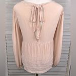 American Eagle  OUTFITTERS Boho Top w Embroidery & Crochet  Light Peach-XS Photo 3