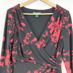 Ralph Lauren  LRL Womens Dress 14 Red Dark Floral Cocktail‎ Evening Party Photo 1