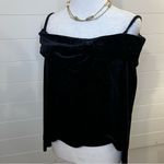 XScape Elegant Black Velvet Off-Shoulder Top Floral Detail Medium Y2K Photo 3