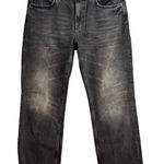 ZARA  ZW Collection Straight Leg Crop Jeans Size 6 Faded Black High Rise Waist Photo 0