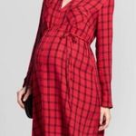Ingrid and Isabel Red & Black Maternity Plaid Dress/Top “Shacket” Collared Size undefined Photo 1