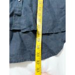 Ann Taylor  Womens 100% Linen Beachy Lagenlook Button Down Shirt Navy Blue Size M Photo 7